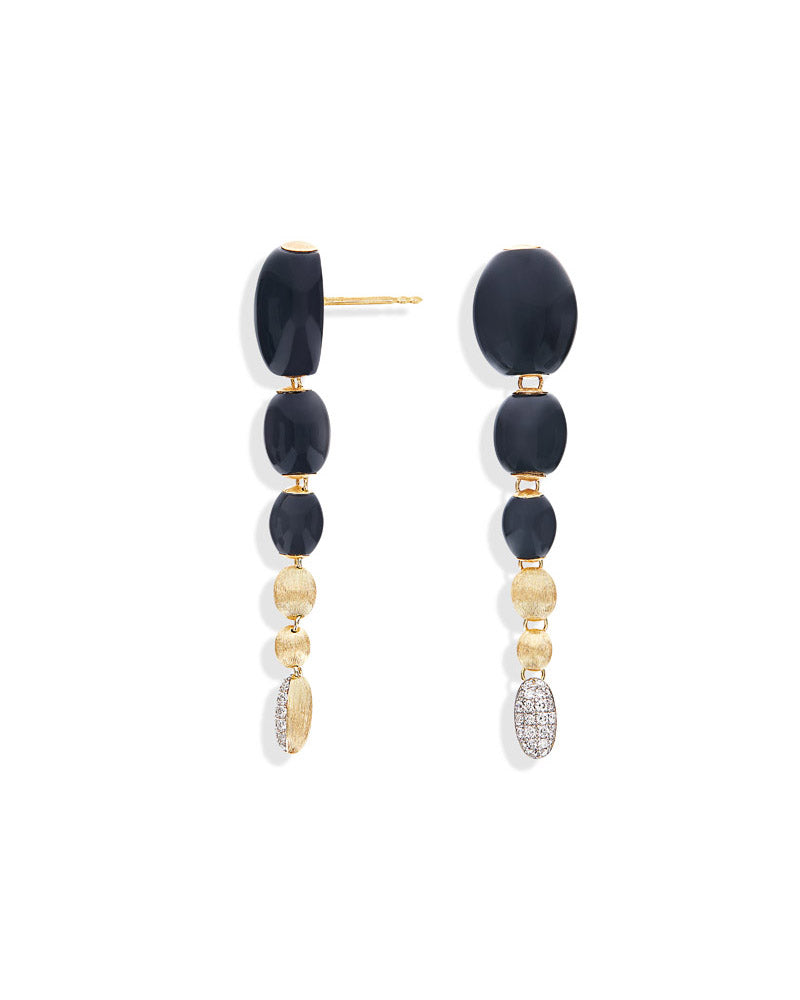Nanis Orecchini IVY "MYSTERY BLACK" pendenti in oro, diamanti e onice nero – Nanis Italian Jewels I Più Venduti