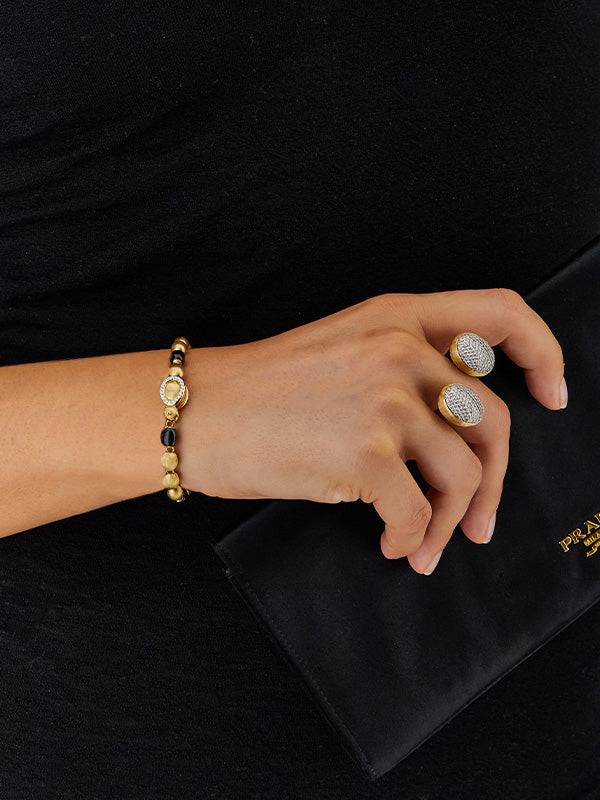 Nanis Bracciale IVY "MYSTERY BLACK" con boules in oro, diamanti e onice nero – Nanis Italian Jewels Vendite Flash