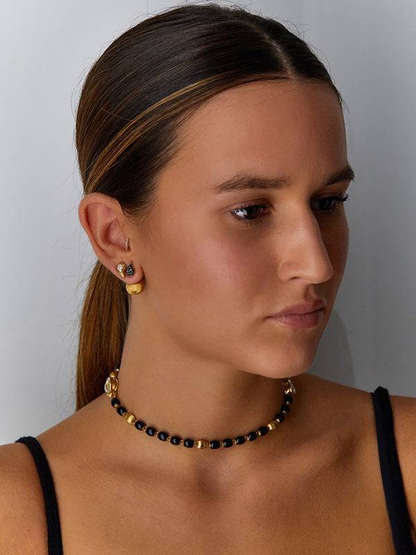 Nanis Bracciale IVY "MYSTERY BLACK" con boules in onice nero, oro e diamanti – Nanis Italian Jewels Negozio