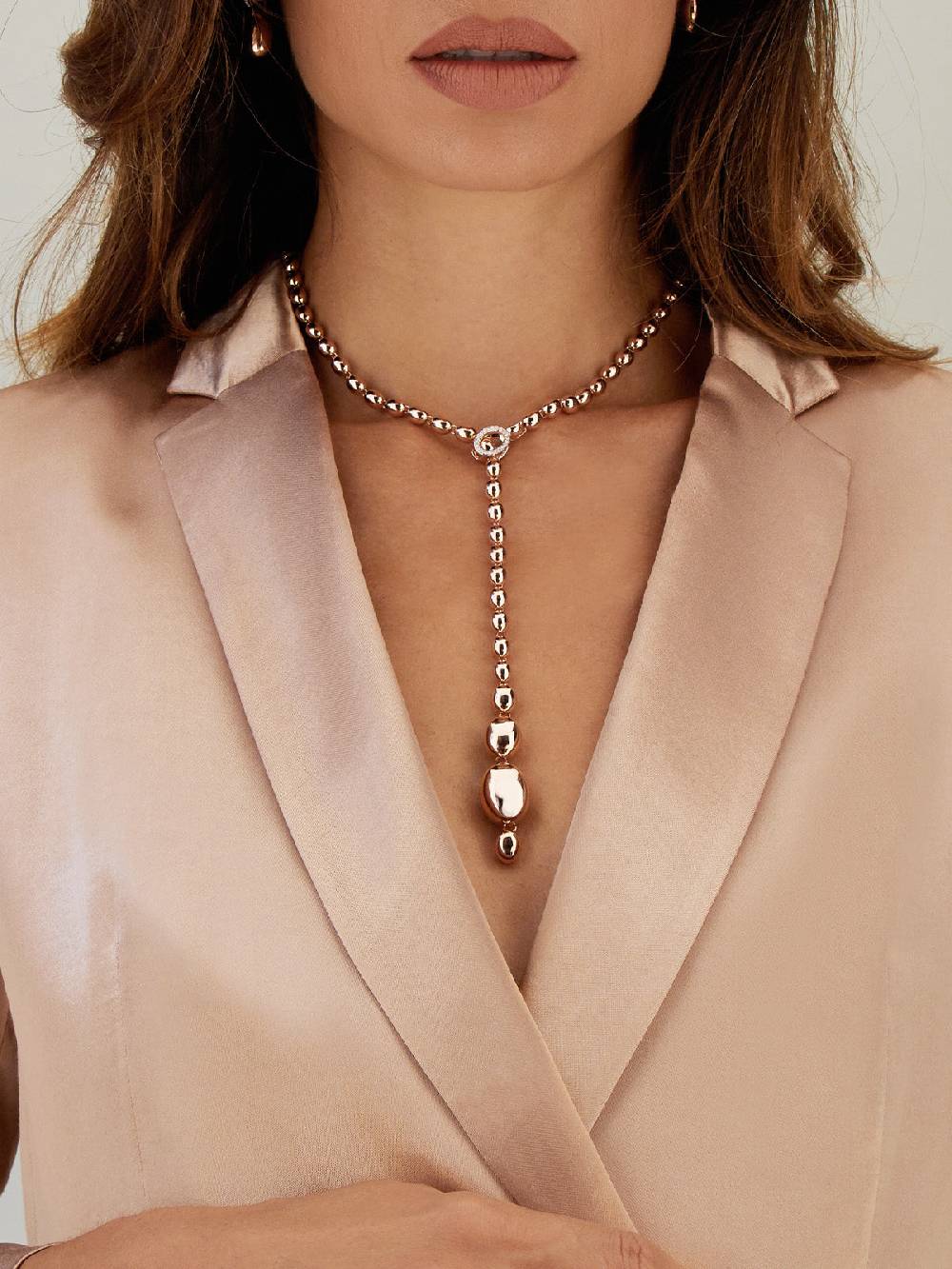 Nanis Collana iconica "IVY" convertibile con boules in oro rosa e diamanti – Nanis Italian Jewels In Saldo