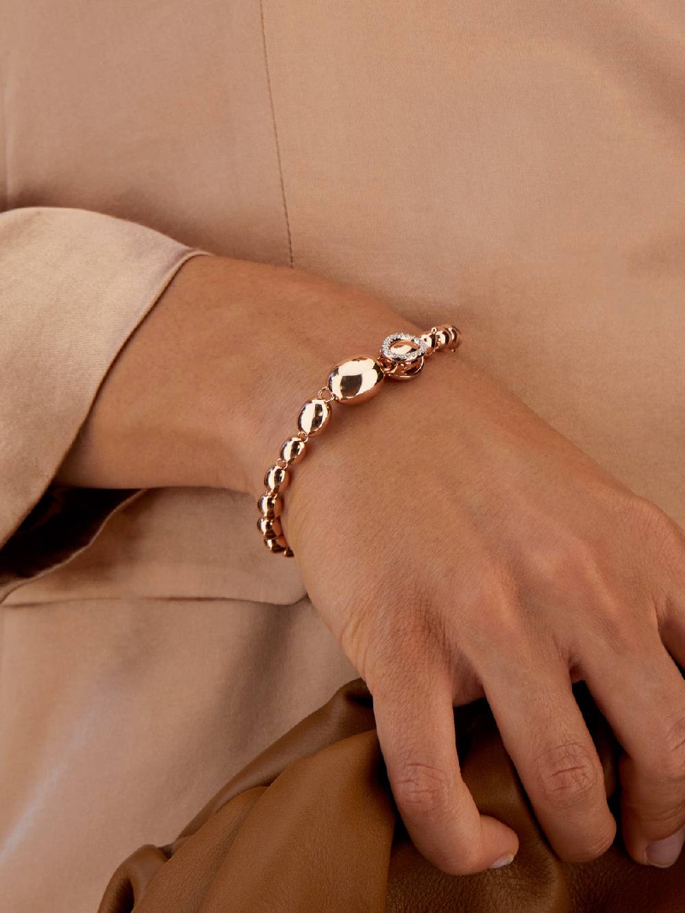 Nanis Bracciale "IVY" con boules in oro rosa e diamanti – Nanis Italian Jewels Nuova