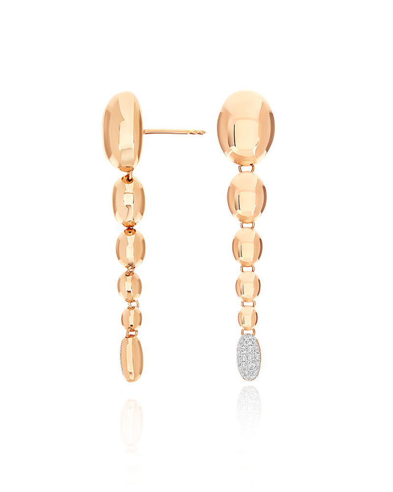 Nanis Orecchini "IVY" pendenti con boules degradé in oro rosa e diamanti – Nanis Italian Jewels 2025