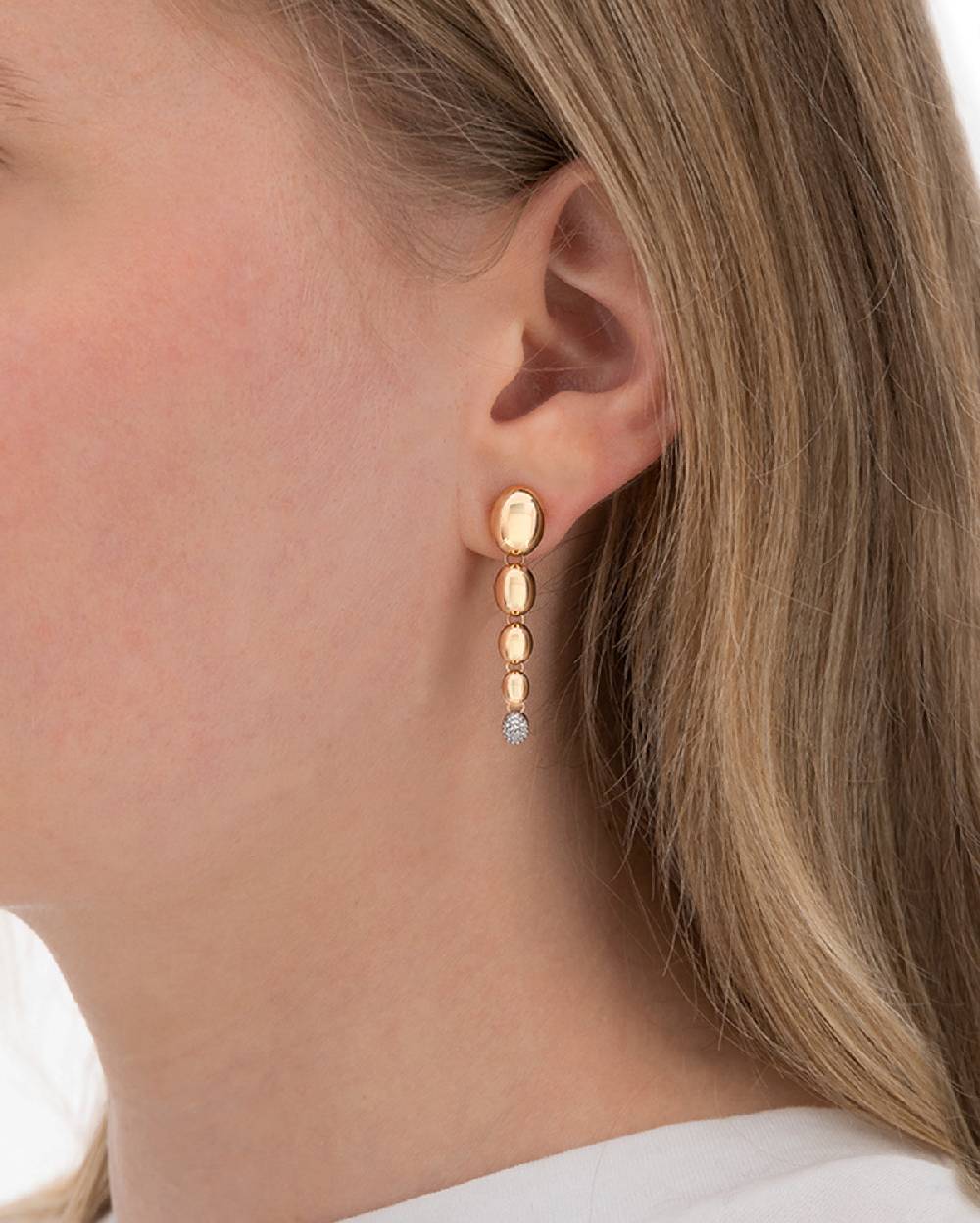 Nanis Orecchini "nuvolette" pendenti con boules degradé in oro rosa e diaman – Nanis Italian Jewels Italy