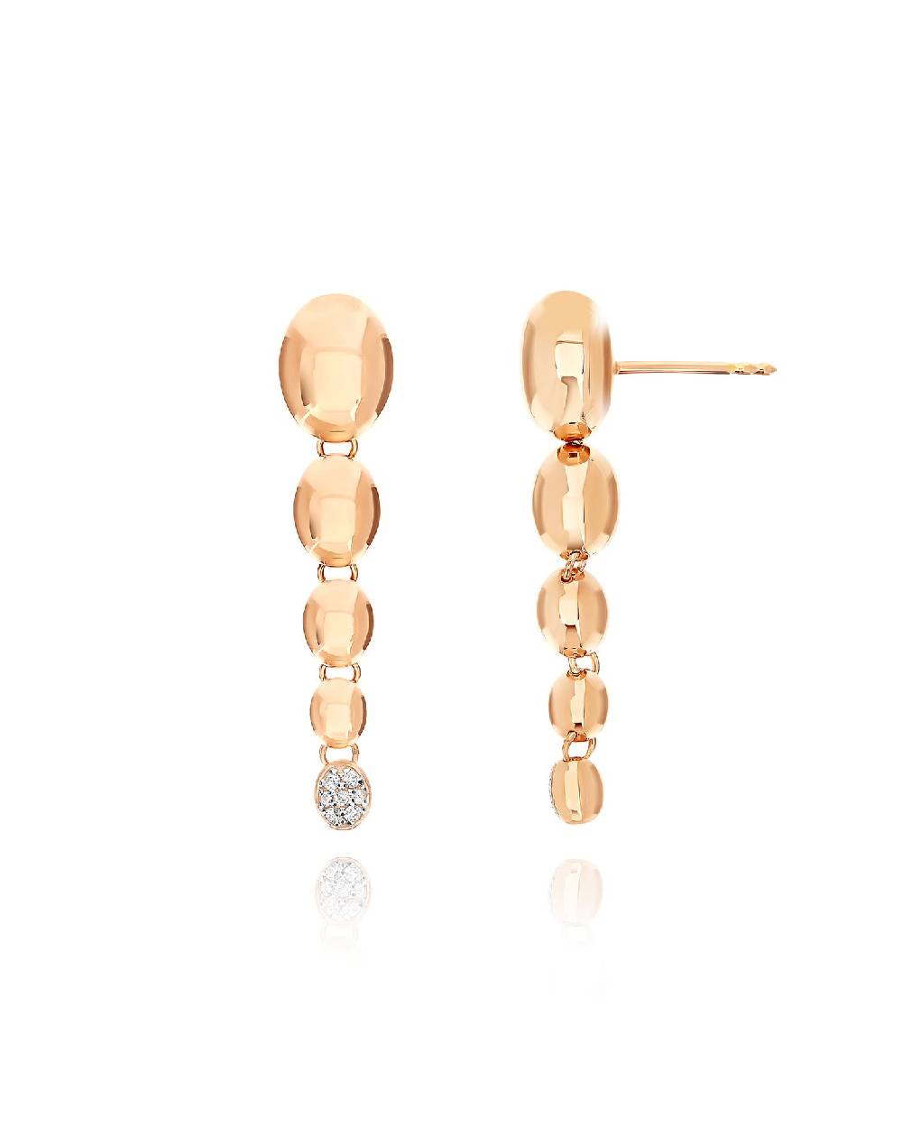 Nanis Orecchini "nuvolette" pendenti con boules degradé in oro rosa e diaman – Nanis Italian Jewels Italy