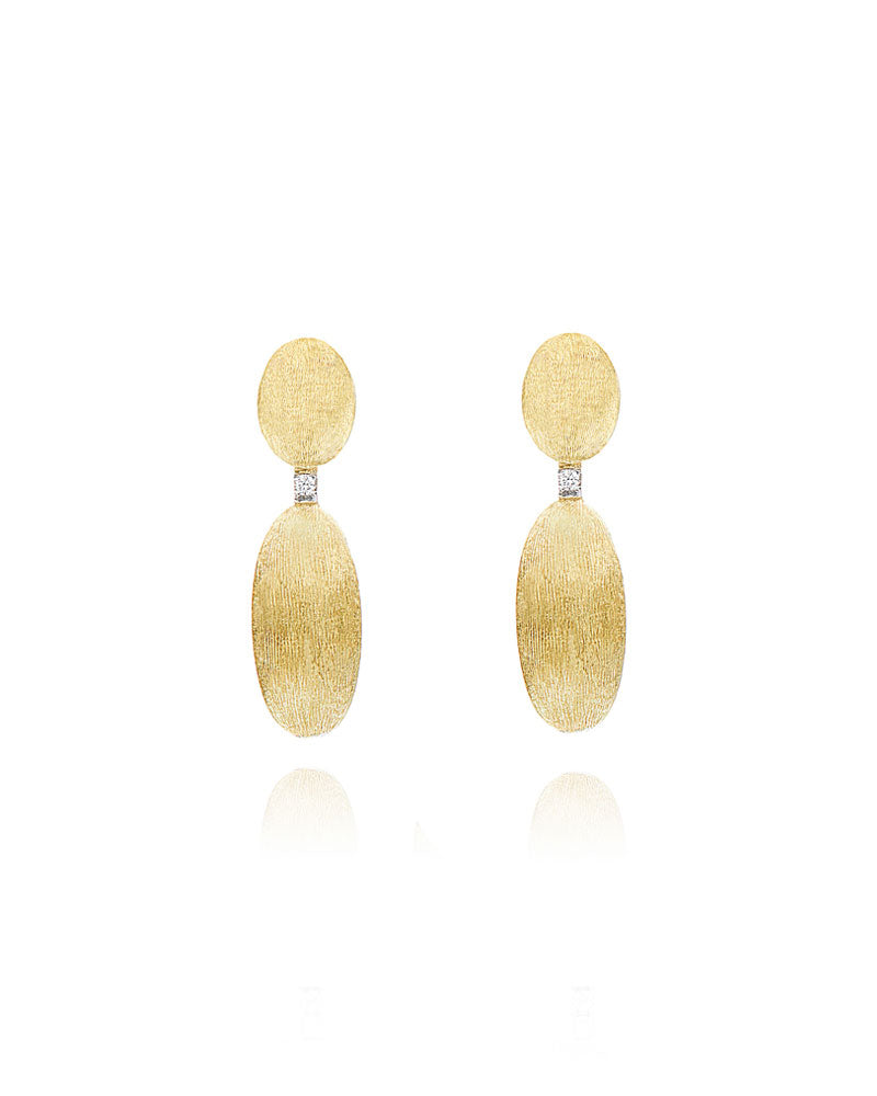 Nanis Orecchini "DANCING ÉLITE" pendenti piccoli incisi a mano in oro e diam – Nanis Italian Jewels