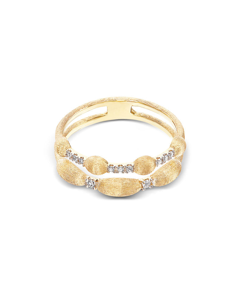 Nanis Anello "DANCING ÉLITE" a doppia fascia con boules irregolari in oro e – Nanis Italian Jewels Offerta