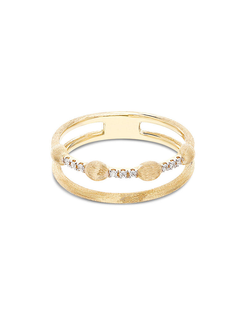 Nanis Anello "DANCING ÉLITE" a doppia fascia con boules in oro e barrette di – Nanis Italian Jewels Economico