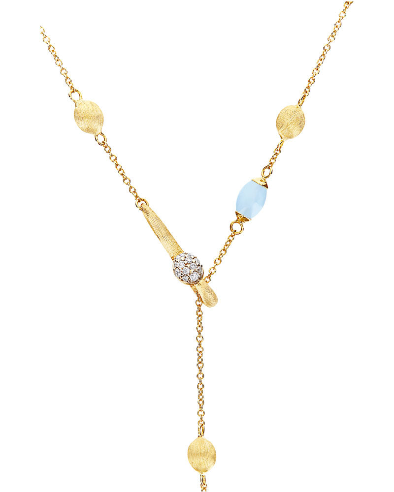 Nanis Collana lariat "SOFFIO" in oro, diamanti e acquamarina – Nanis Italian Jewels Saldi