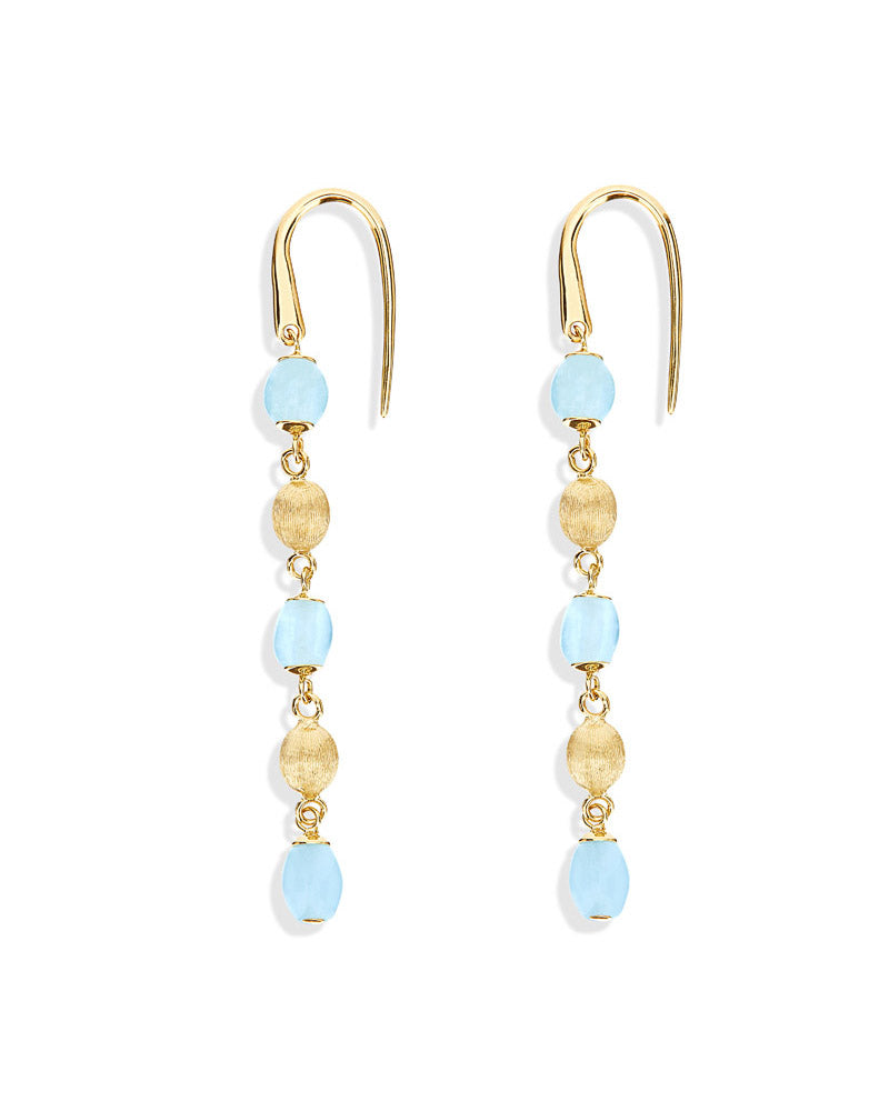 Nanis Orecchini "DANCING AZURE" pendenti in oro e acquamarina – Nanis Italian Jewels Offerte