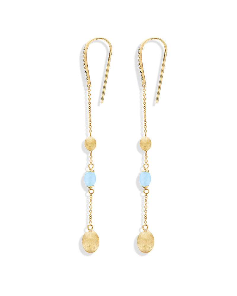Nanis Orecchini "DANCING AZURE" pendenti per tutti i giorni in oro e acquama – Nanis Italian Jewels Hotsell