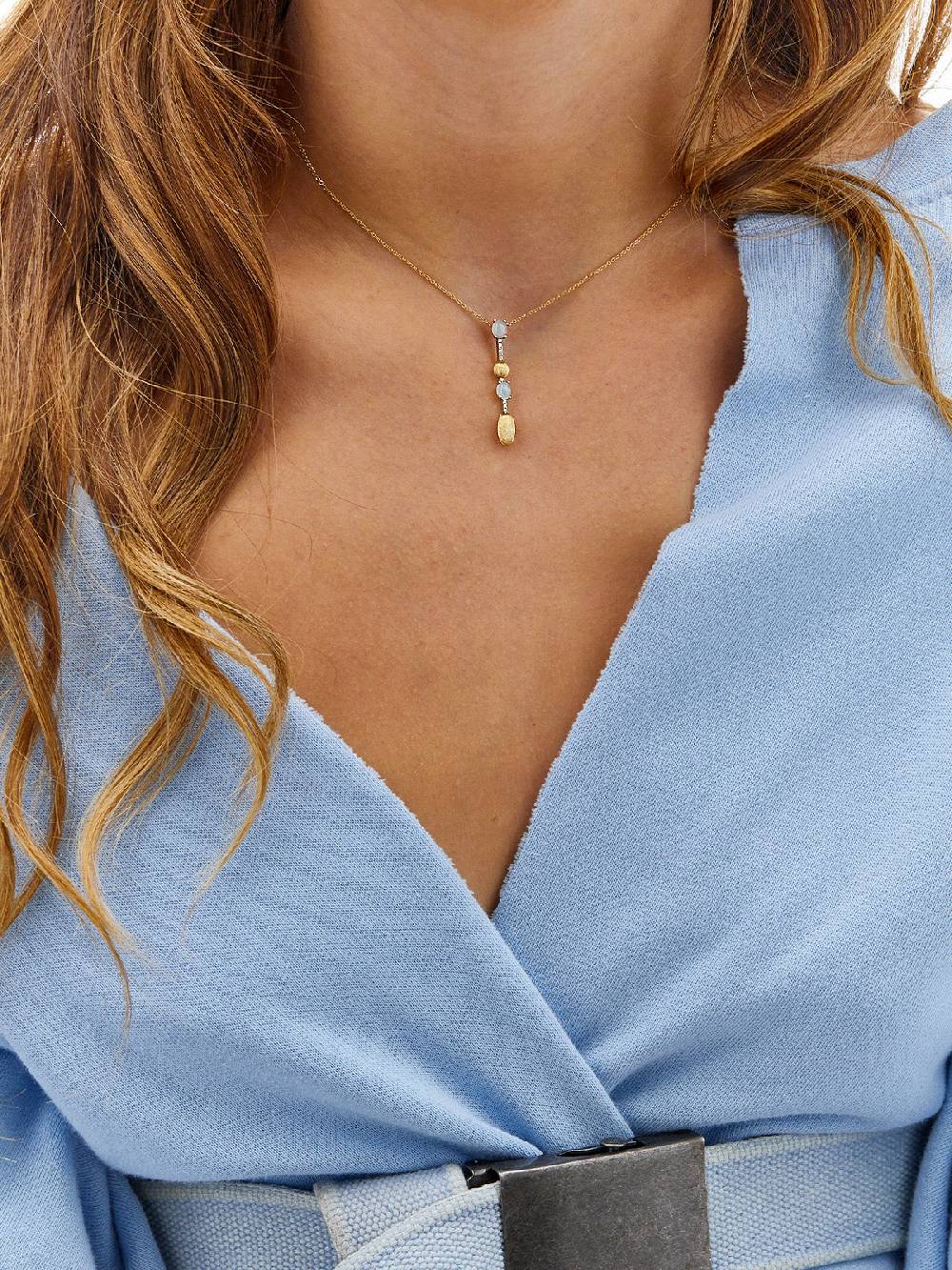 Nanis Collana "DANCING AZURE" pendente con ciondolo in oro, barrette di diam – Nanis Italian Jewels Saldi Di Fabbrica