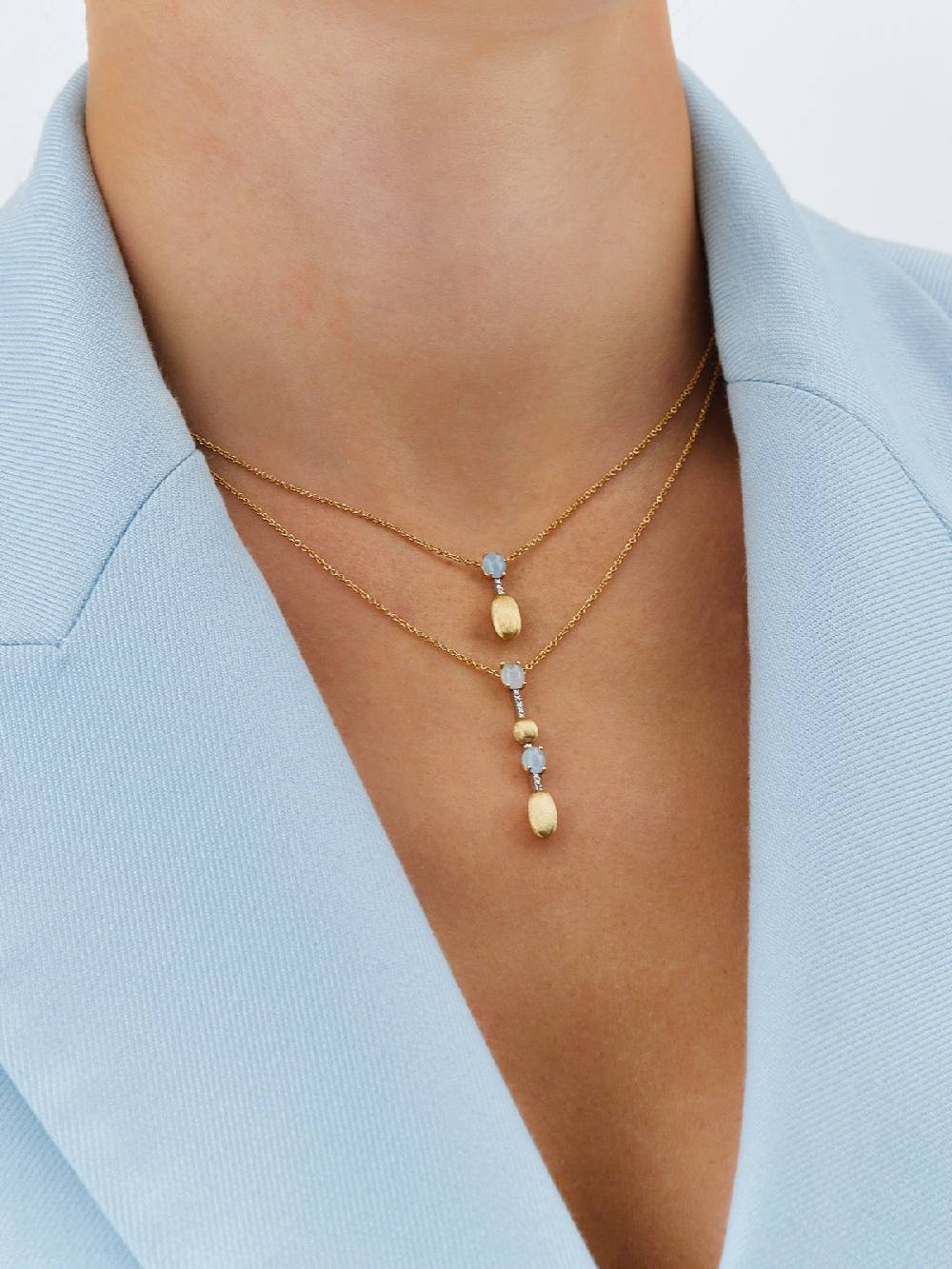 Nanis Collana "DANCING AZURE" pendente con ciondolo in oro, barrette di diam – Nanis Italian Jewels I Più Venduti