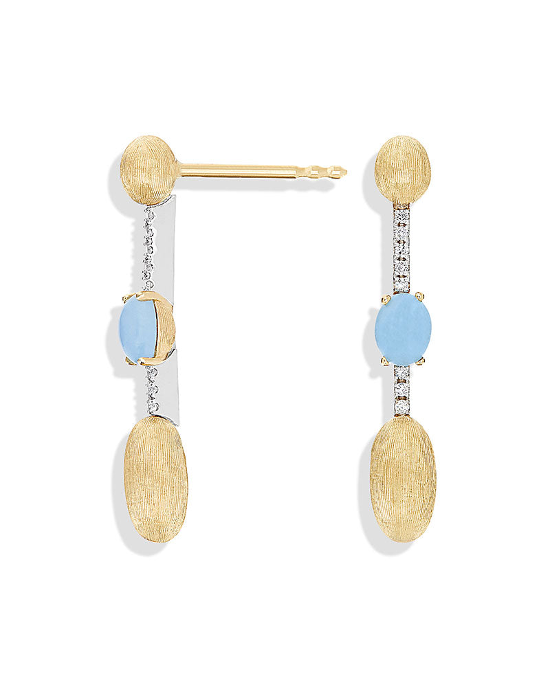 Nanis Orecchini "DANCING AZURE" pendenti con boules in oro, barrette di diam – Nanis Italian Jewels Vendite Flash