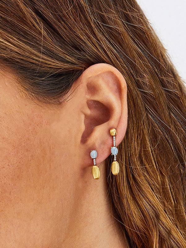 Nanis Orecchini "DANCING AZURE" pendenti con boules in oro, barrette di diam – Nanis Italian Jewels Vendite Flash