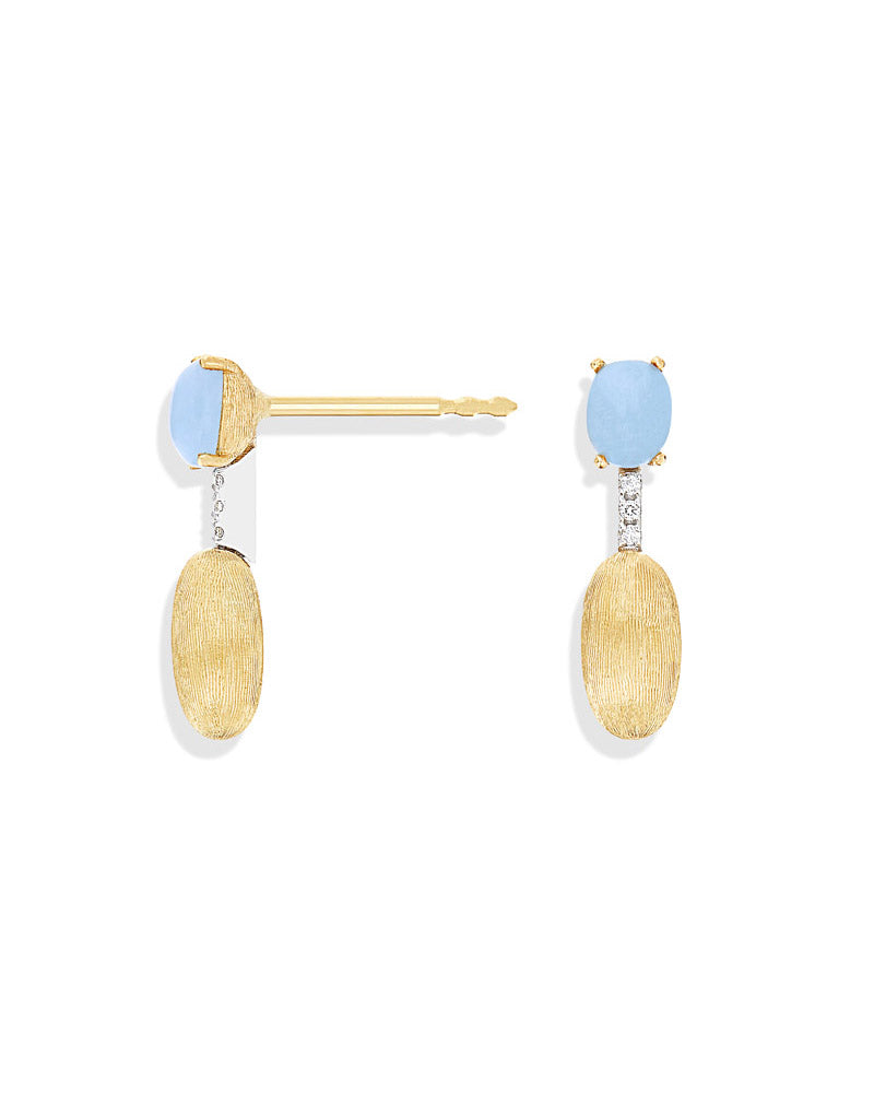 Nanis Orecchini "DANCING AZURE" pendenti con boules in oro, diamanti e acqua – Nanis Italian Jewels Negozio