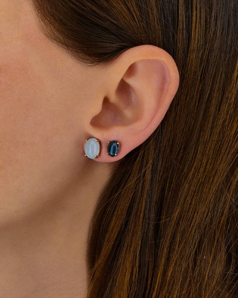 Nanis Orecchini a lobo "DANCING AZURE" in oro e acquamarina (grandi) – Nanis Italian Jewels In Saldo