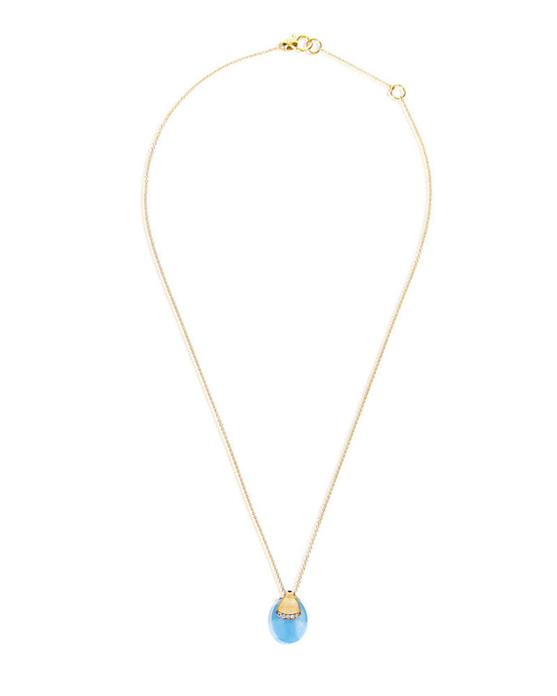 Nanis Collana "DANCING AZURE" pendente con ciondolo in oro, diamanti e acqua – Nanis Italian Jewels Qualità Garantita
