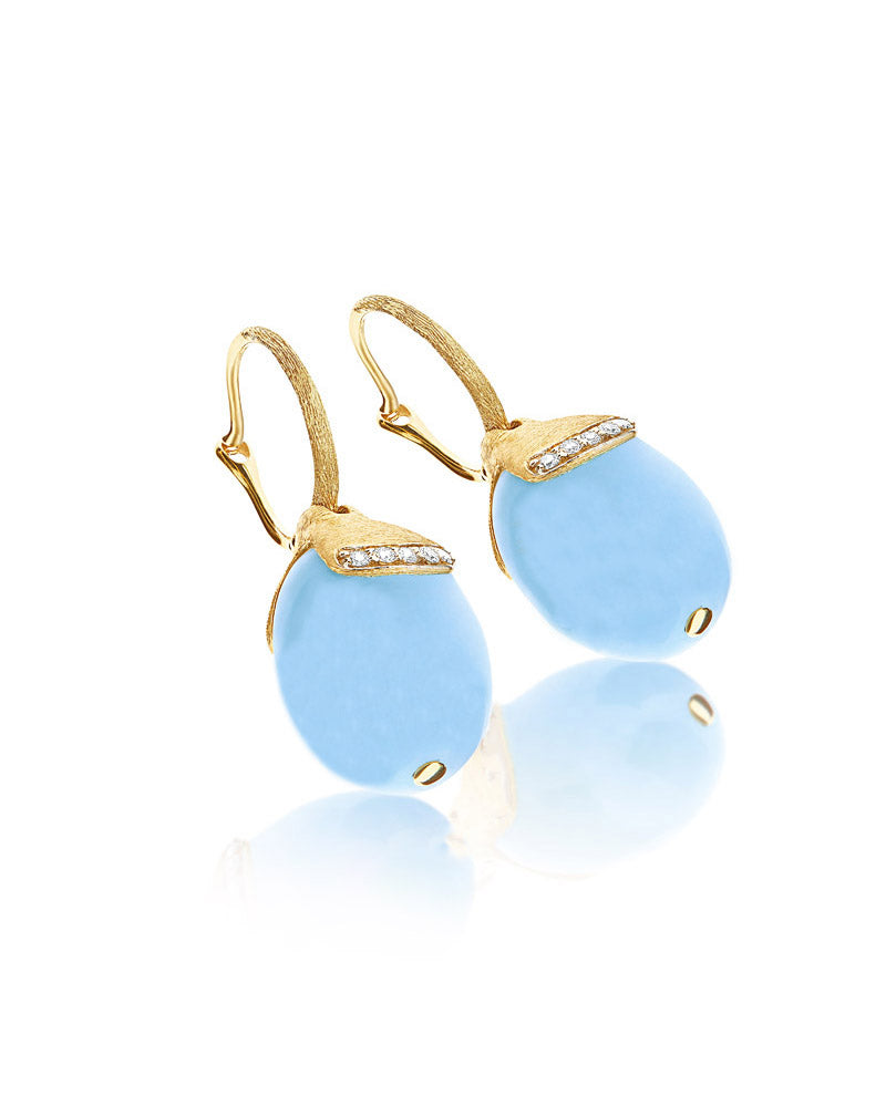 Nanis Orecchini ciliegine "AZURE" pendenti in oro, acquamarina milk e dettag – Nanis Italian Jewels Acquista Ora