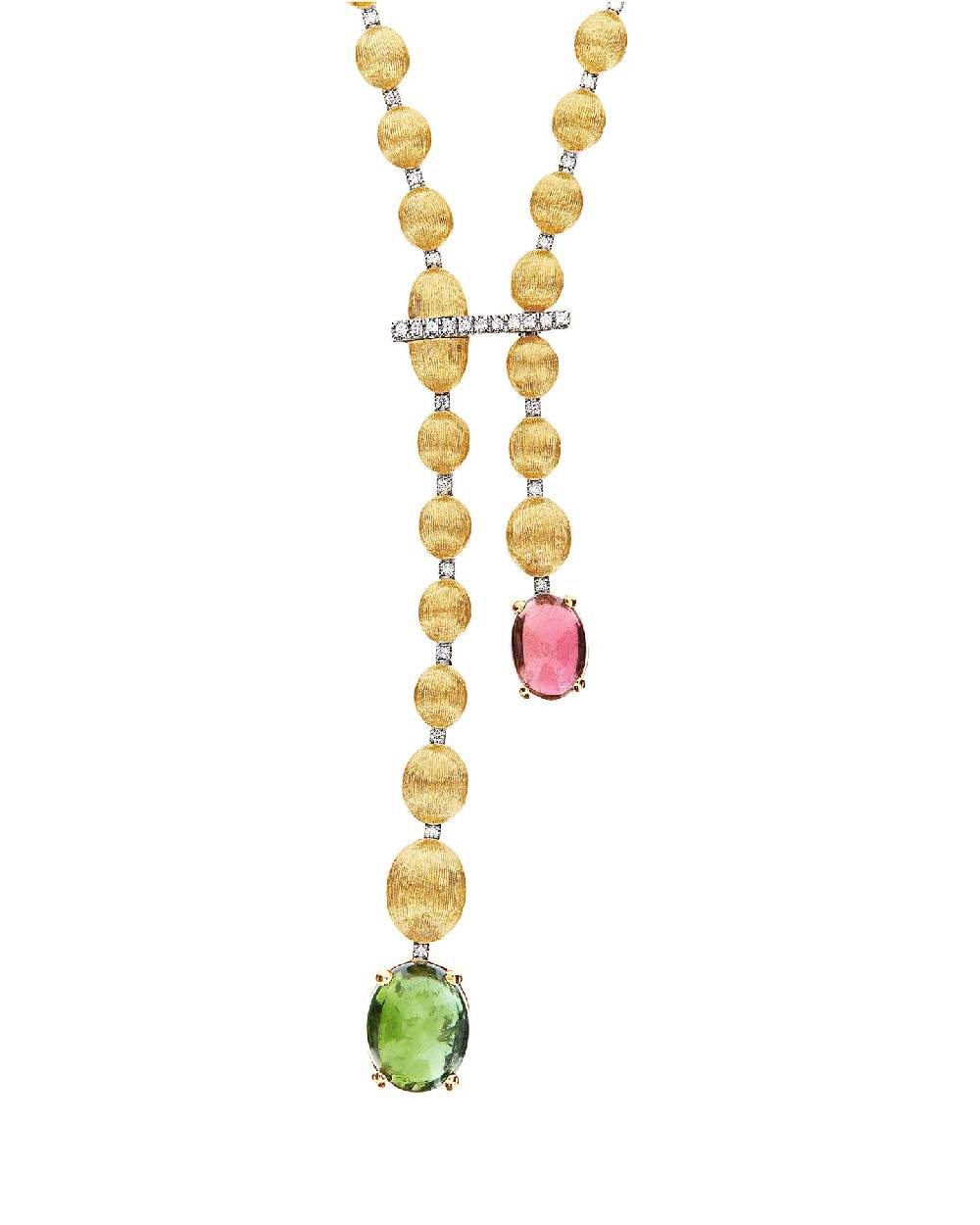 Nanis Collana "DANCING TOURMALINES" in oro, diamanti, tormaline rosa e verdi – Nanis Italian Jewels Promozione Limitata