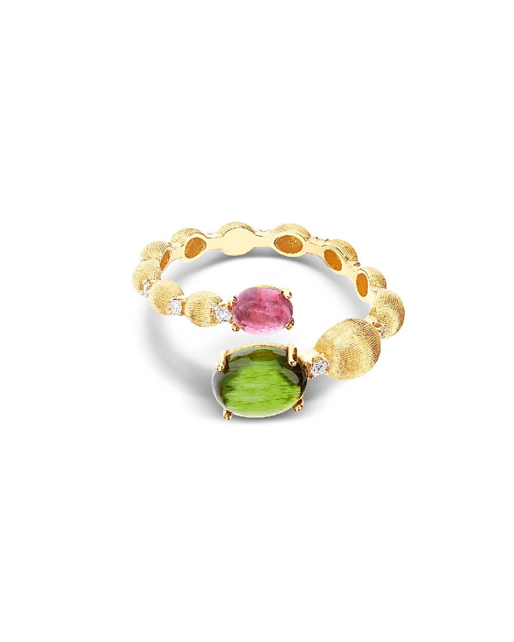 Nanis Anello contrariè "DANCING TOURMALINES" in oro, diamanti, tormaline ros – Nanis Italian Jewels Shopping Online
