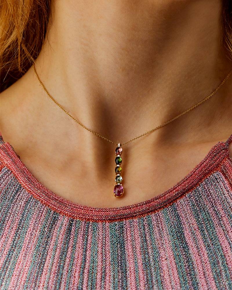 Nanis Collana "DANCING TOURMALINES" con pendente in oro, diamanti e tormalin – Nanis Italian Jewels Affare Del Giorno