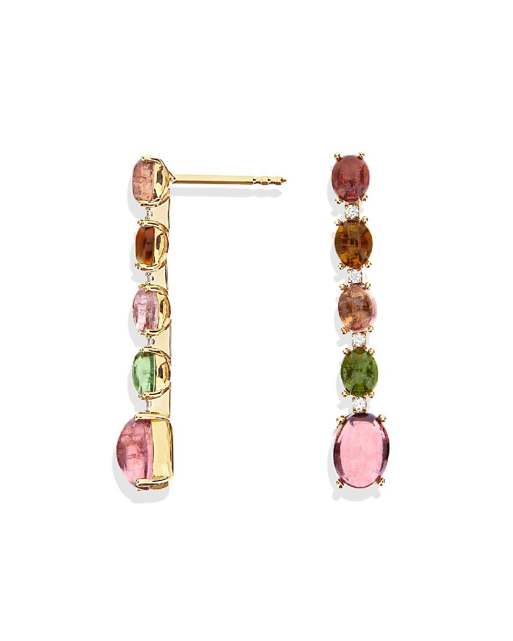 Nanis Orecchini "DANCING TOURMALINES" pendenti in oro, diamanti e tormaline – Nanis Italian Jewels Prezzo Ridotto