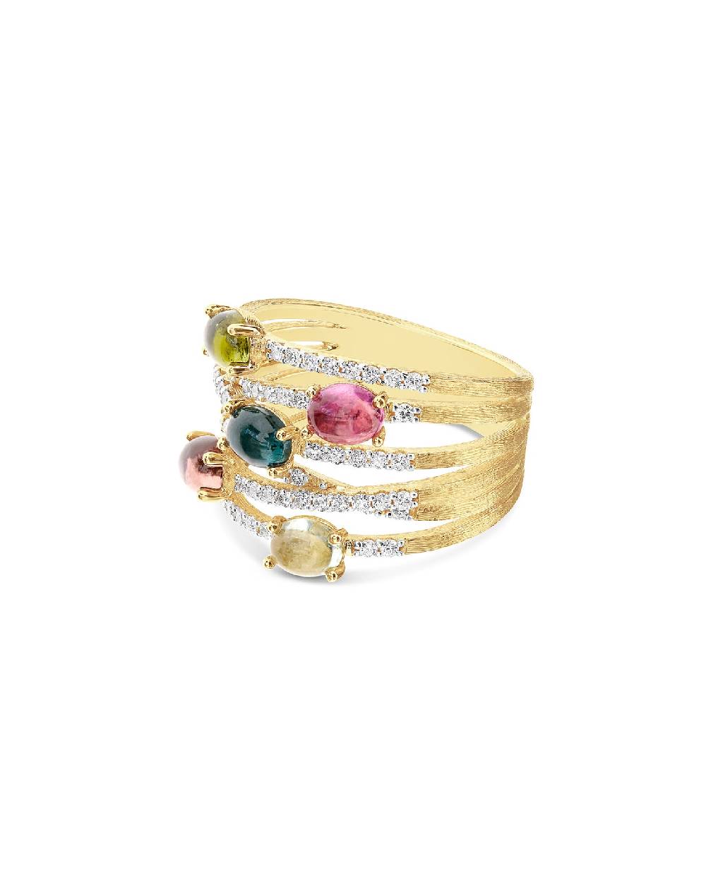 Nanis Anello "DANCING TOURMALINES" in oro e tormaline colorate – Nanis Italian Jewels Presa