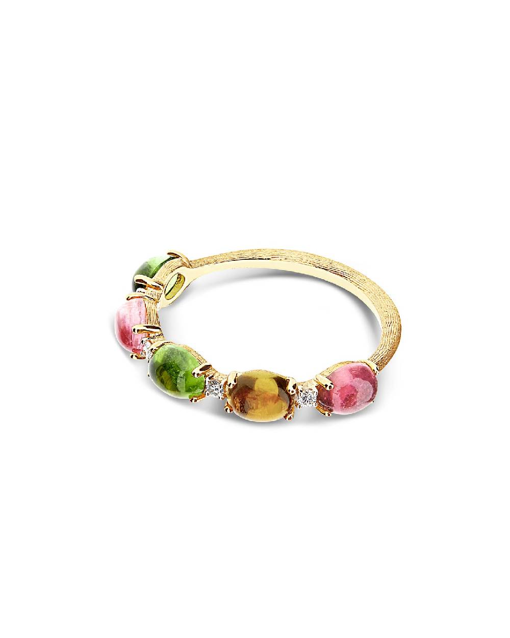 Nanis Anello "DANCING TOURMALINES" in oro, diamanti e tormaline colorate – Nanis Italian Jewels Offerta