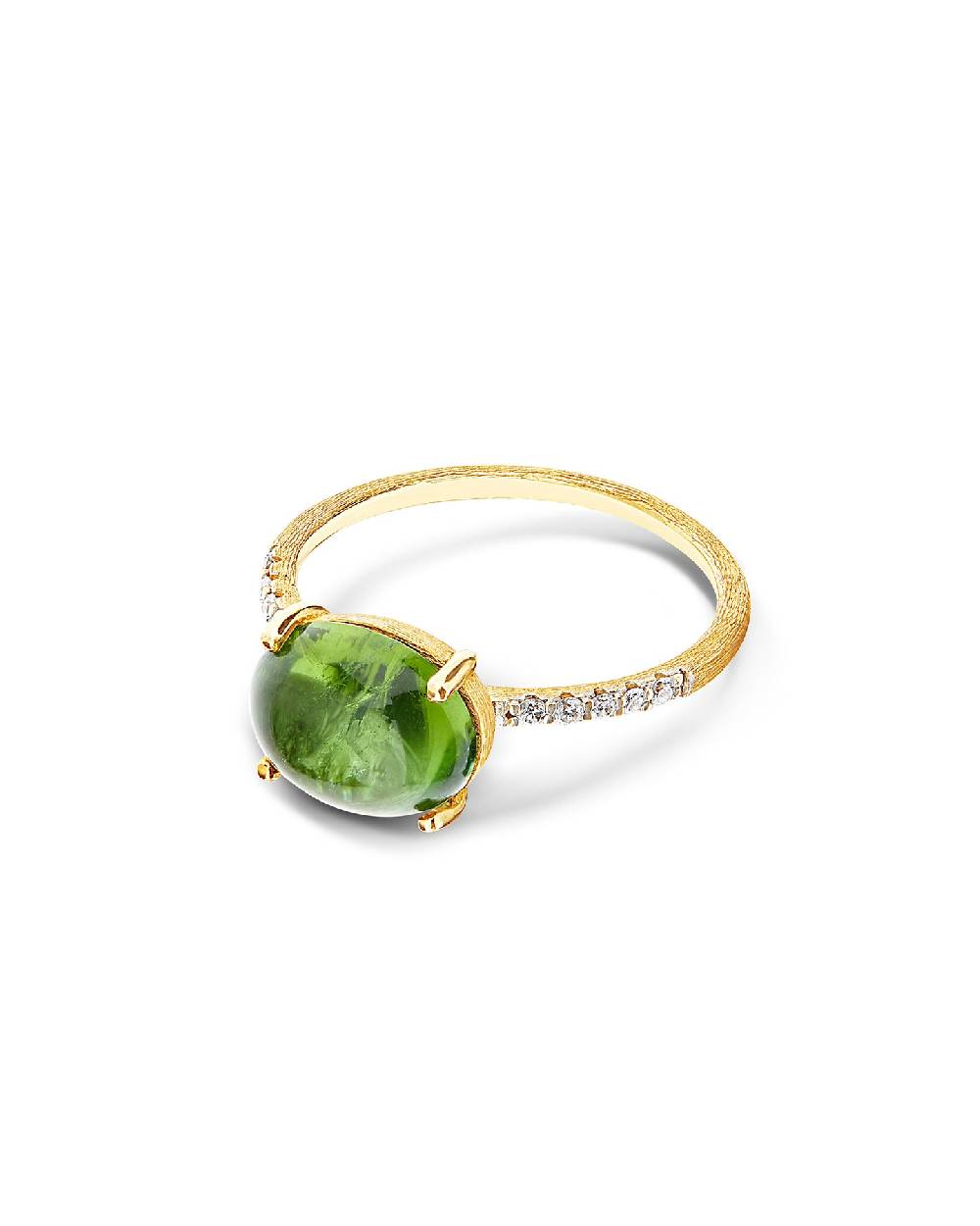 Nanis Anello "DANCING TOURMALINES" in oro, diamanti e tormalina verde (grand – Nanis Italian Jewels In Vendita