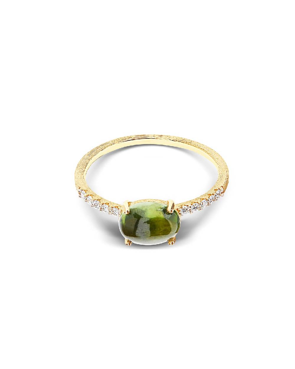 Nanis Anello "DANCING TOURMALINES" in oro, diamanti e tormalina verde (medio – Nanis Italian Jewels Saldi