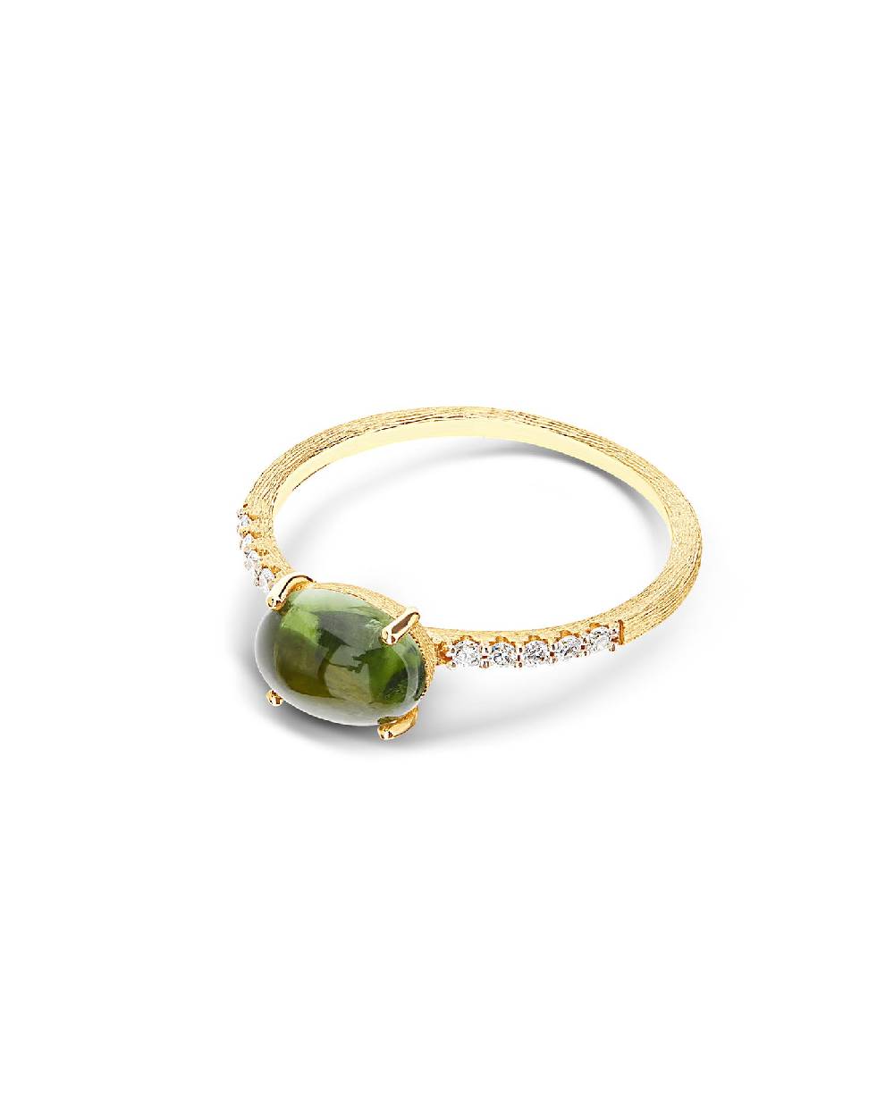Nanis Anello "DANCING TOURMALINES" in oro, diamanti e tormalina verde (medio – Nanis Italian Jewels Saldi