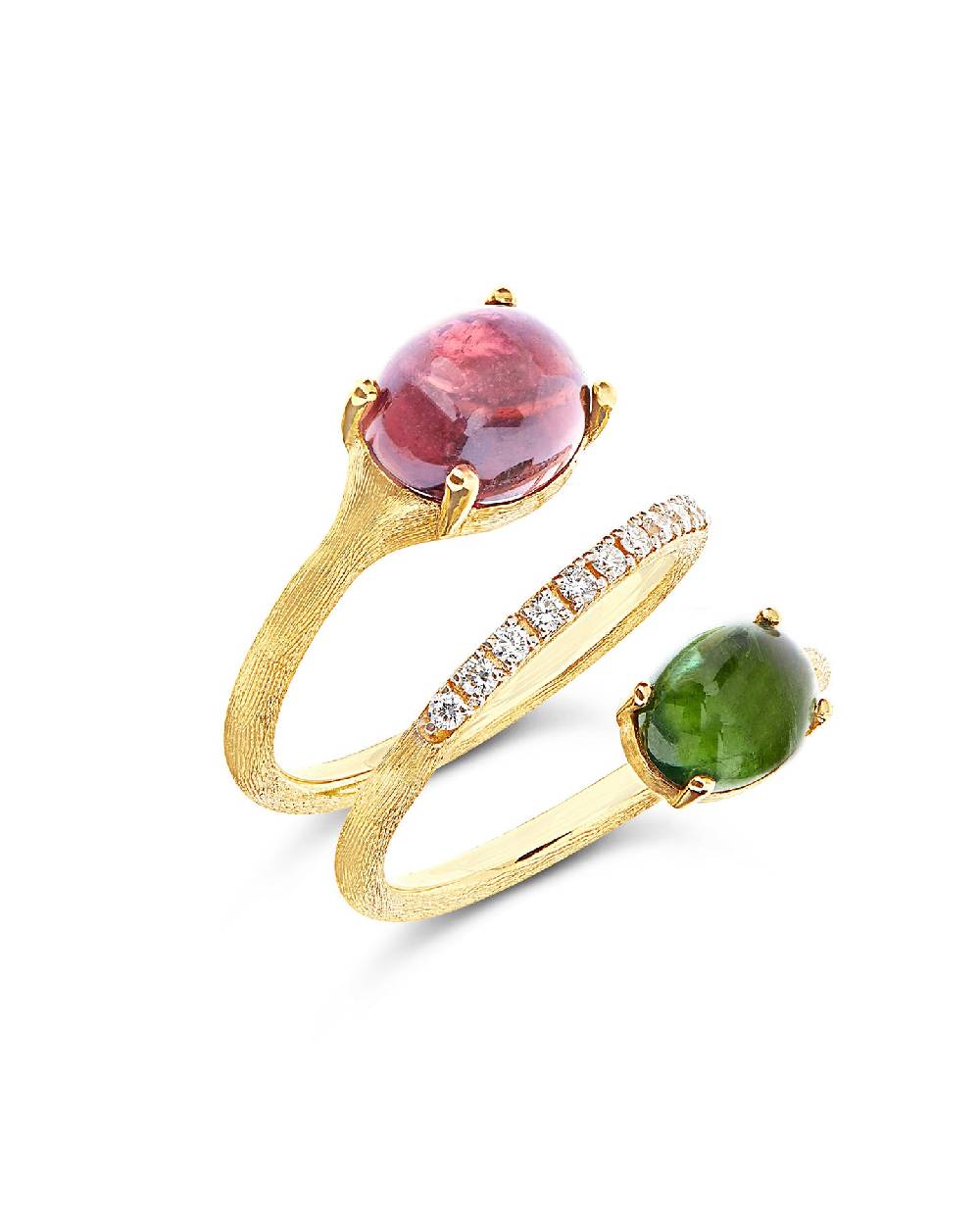 Nanis Anello contrariè "DANCING TOURMALINES" in oro, diamanti, tormaline ros – Nanis Italian Jewels Moda