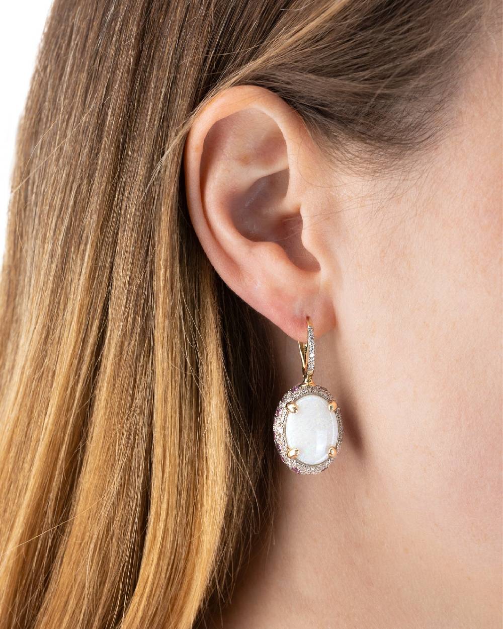 Nanis Orecchini CILIEGINE "DANCING REVERSE" double face in oro, zaffiri rosa – Nanis Italian Jewels 2025