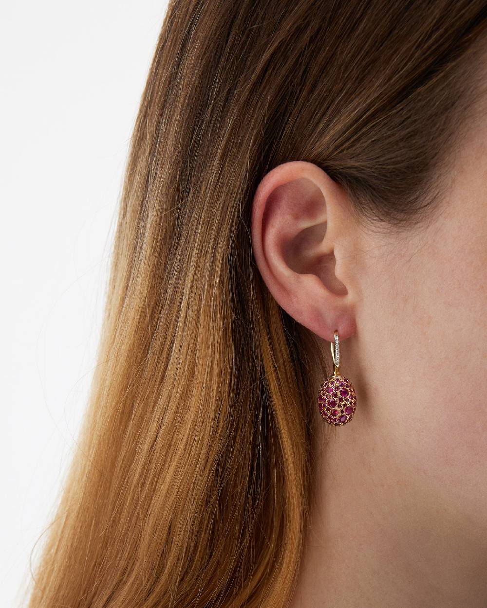 Nanis Orecchini CILIEGINE "DANCING REVERSE" double face in oro, zaffiri rosa – Nanis Italian Jewels In Linea
