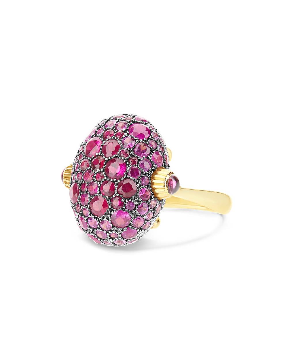 Nanis Anello "DANCING REVERSE" double face in oro, zaffiri rosa, rubini, opa – Nanis Italian Jewels Qualità