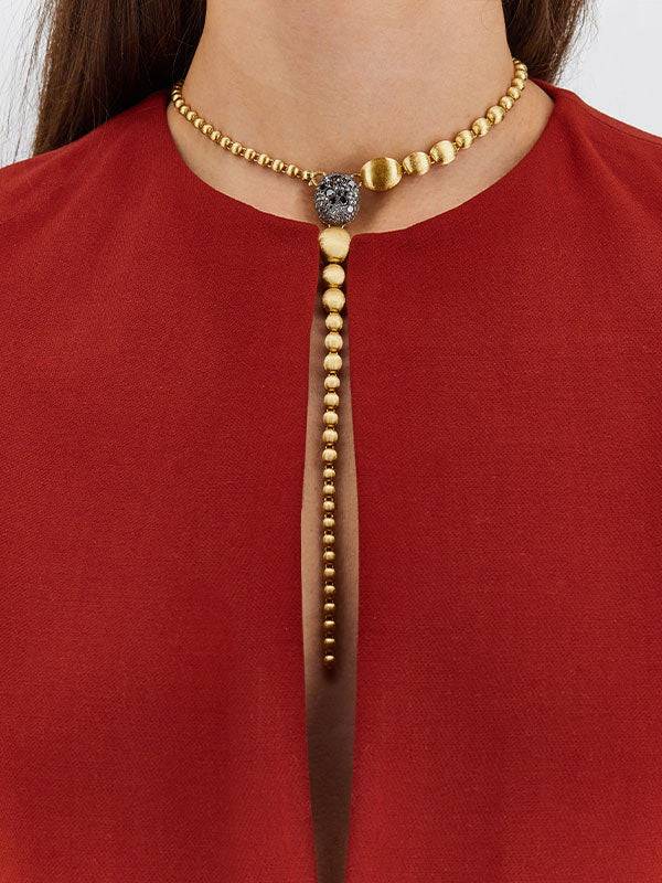Nanis Collana a Y "DANCING REVERSE" double face in oro, rubini, diamanti e c – Nanis Italian Jewels Pezzi Unici