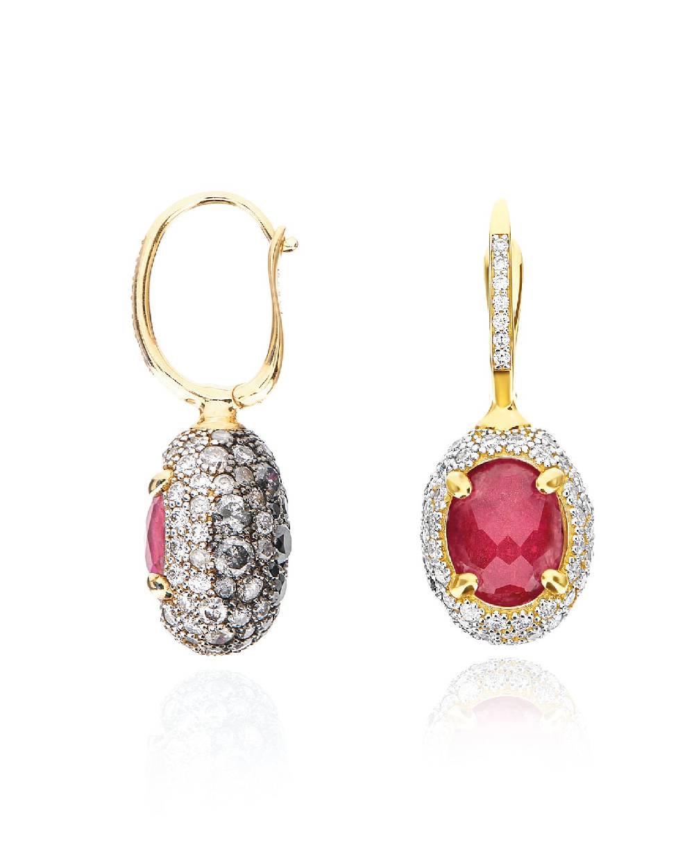 Nanis Orecchini CILIEGINE "DANCING REVERSE" double face in oro, rubini, diam – Nanis Italian Jewels Negozi Online