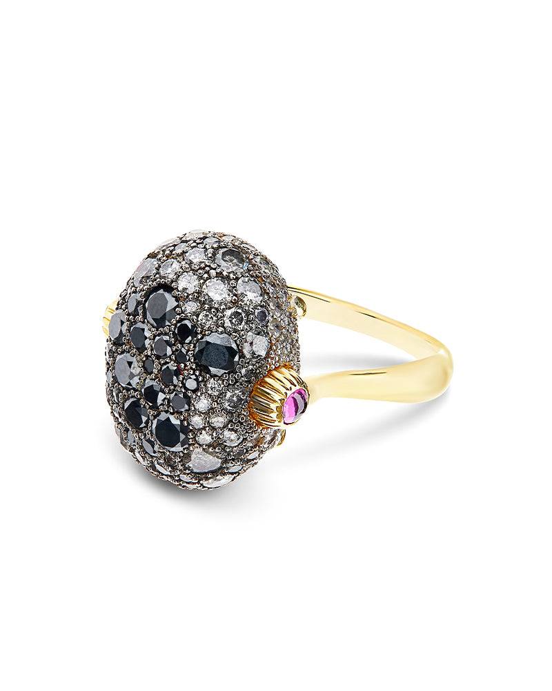 Nanis Anello "DANCING REVERSE" double face in oro, rubini, diamanti e crista – Nanis Italian Jewels Consegna Veloce