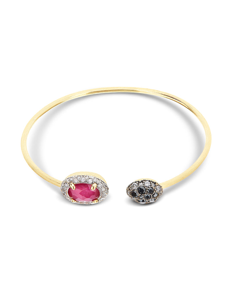 Nanis Bracciale a schiava "DANCING REVERSE" in oro, rubini, diamanti e crist – Nanis Italian Jewels Shopping Online