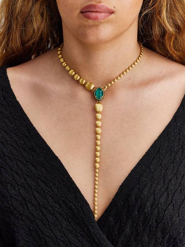 Nanis Collana a Y "DANCING REVERSE" double face in oro, zaffiri, tsavorite, – Nanis Italian Jewels Affare Del Giorno