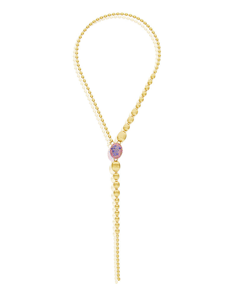 Nanis Collana a Y "DANCING REVERSE" double face in oro, zaffiri, tsavorite, – Nanis Italian Jewels Affare Del Giorno