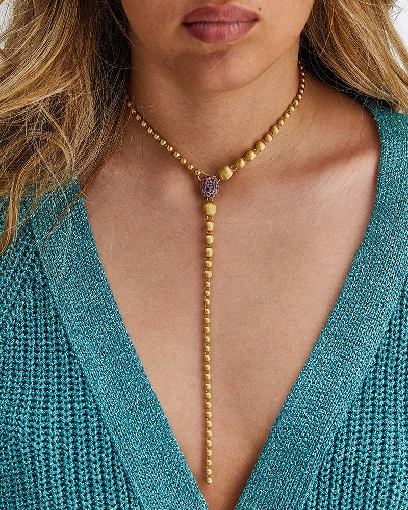 Nanis Collana a Y "DANCING REVERSE" double face in oro, diamanti, tsavorite, – Nanis Italian Jewels Prezzo Ridotto