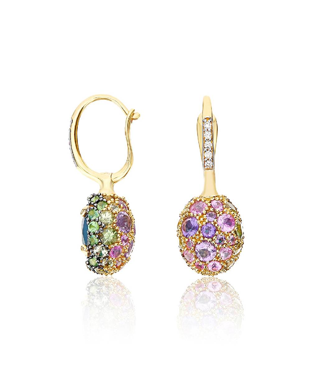 Nanis Orecchini CILIEGINE "DANCING REVERSE" double face in oro, diamanti, ts – Nanis Italian Jewels Presa