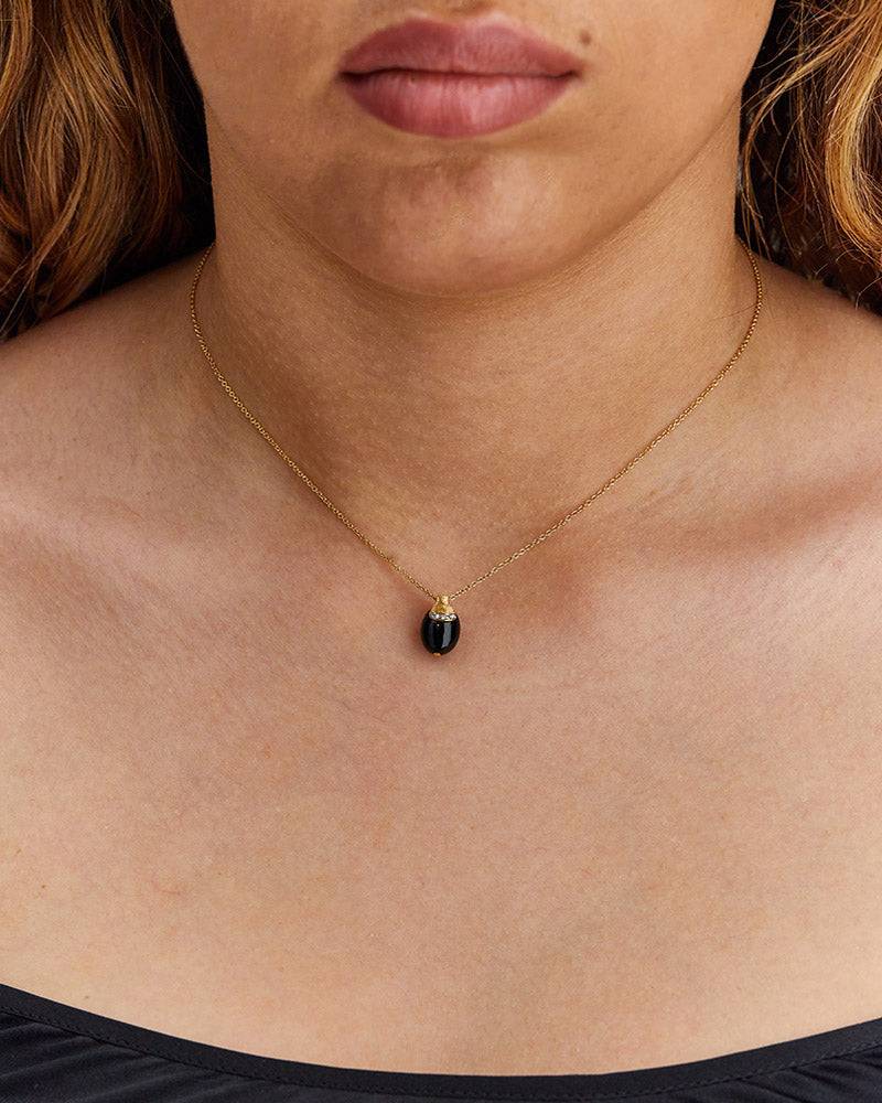 Nanis Collana "DANCING MYSTERY BLACK" pendente in oro con boule in onice ner – Nanis Italian Jewels Vendita Calda
