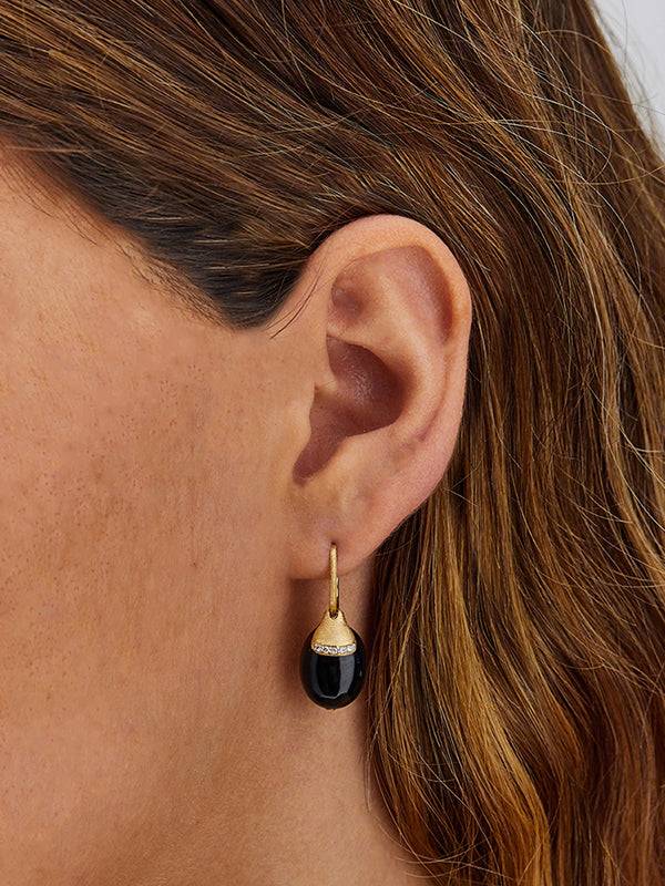 Nanis Orecchini CILIEGINE "DANCING MYSTERY BLACK" pendenti con boules in oro – Nanis Italian Jewels Saldi Di Fabbrica