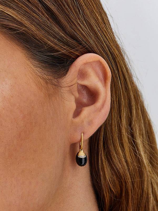 Nanis Orecchini CILIEGINE "DANCING MYSTERY BLACK" pendenti con boules in oro – Nanis Italian Jewels I Più Venduti