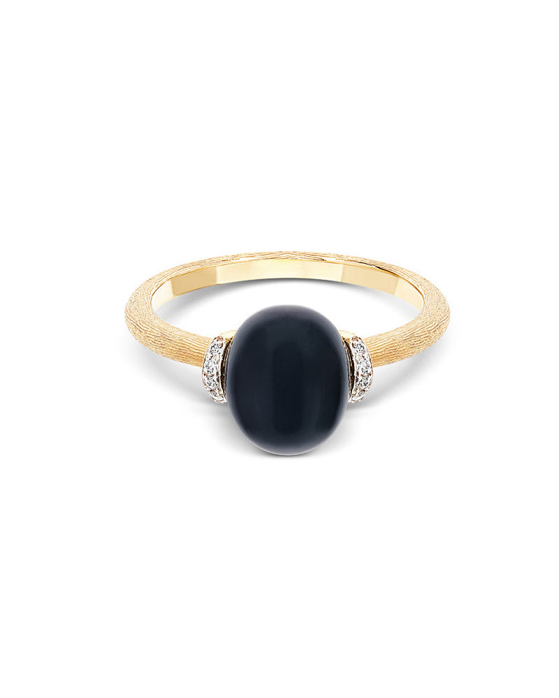 Nanis Anello "DANCING MYSTERY BLACK" con boule in oro, diamanti e onice nero – Nanis Italian Jewels Negozio