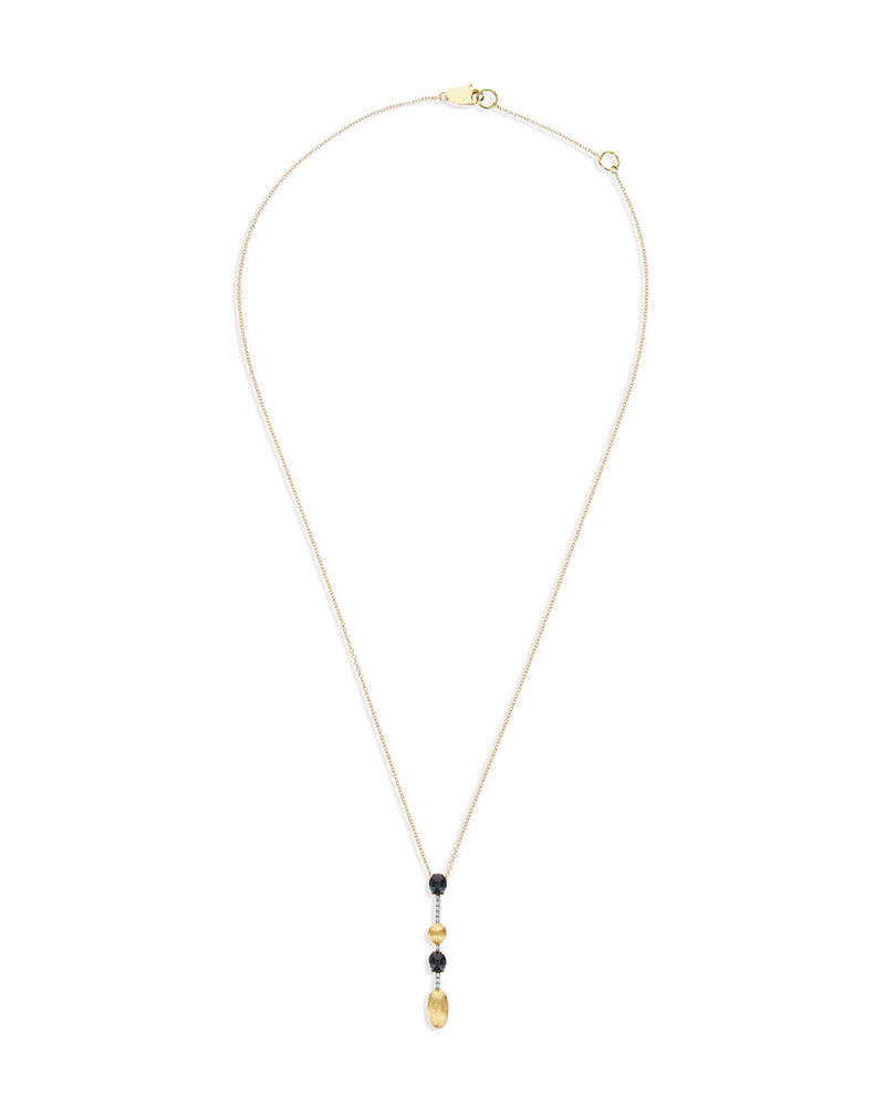 Nanis Collana "DANCING MYSTERY BLACK" pendente in oro, diamanti e onice nero – Nanis Italian Jewels Moda