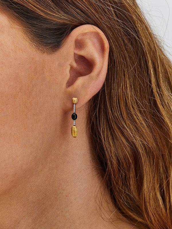 Nanis Orecchini "DANCING MYSTERY BLACK" pendenti in oro, diamanti e onice ne – Nanis Italian Jewels 2025