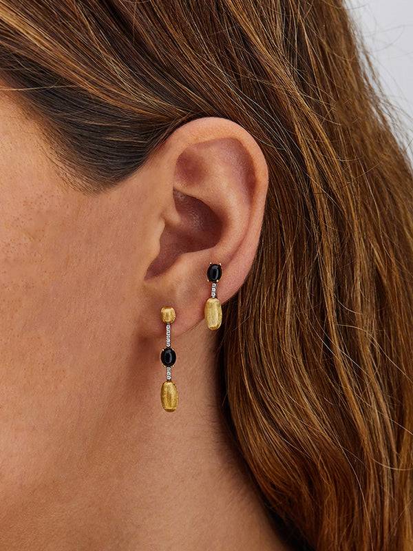 Nanis Orecchini "DANCING MYSTERY BLACK" pendenti in oro, diamanti e onice ne – Nanis Italian Jewels 2025